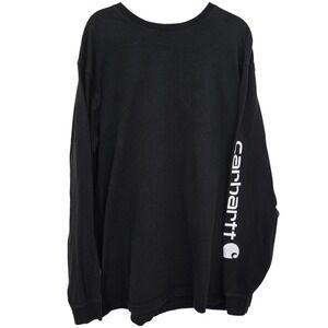 Carhartt Long Sleeve T-Shirt XL TALL‎ XLT Black Sleeve Logo Original Fit